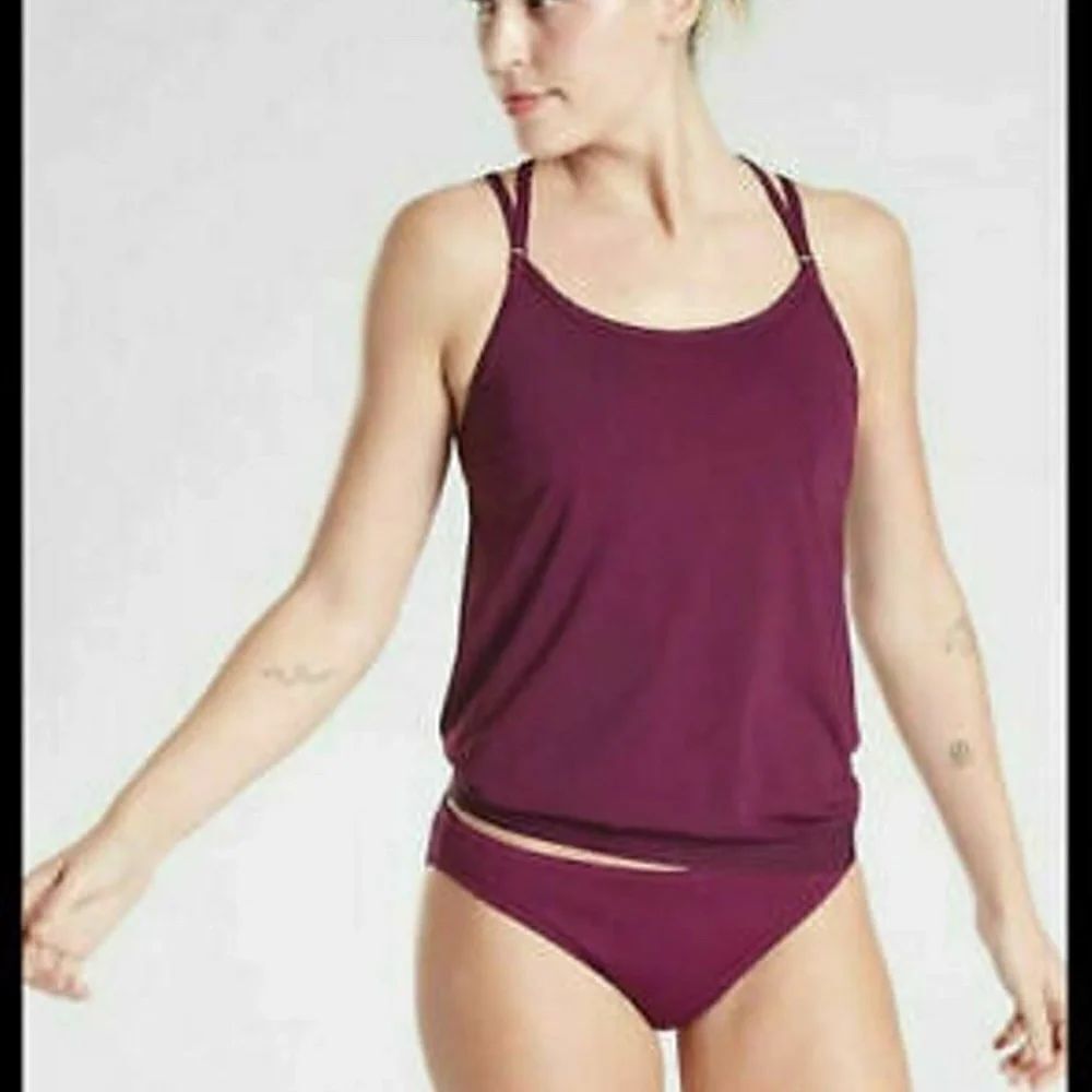 ATHLETA Velvet Plum CROSS BACK TANKINI